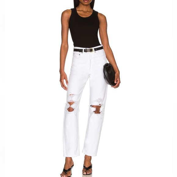 Agolde 90’s mid rise loose Vanish white jeans 23 - Picture 1 of 9